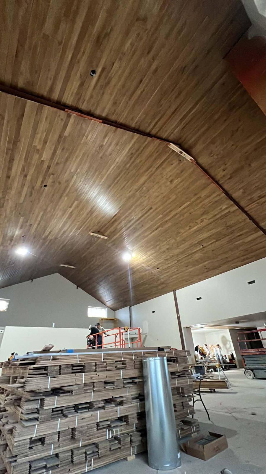 Ceiling stock staged on site