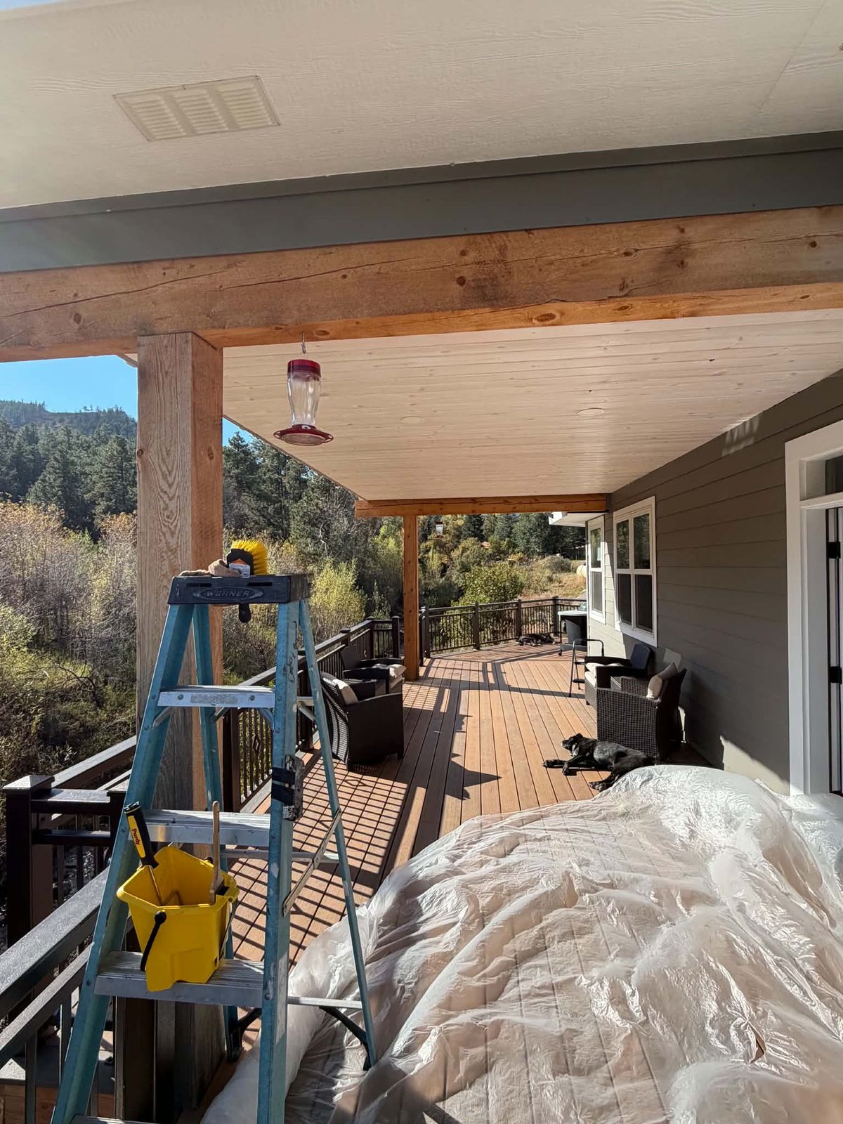 Covered deck, finishing the ceiling