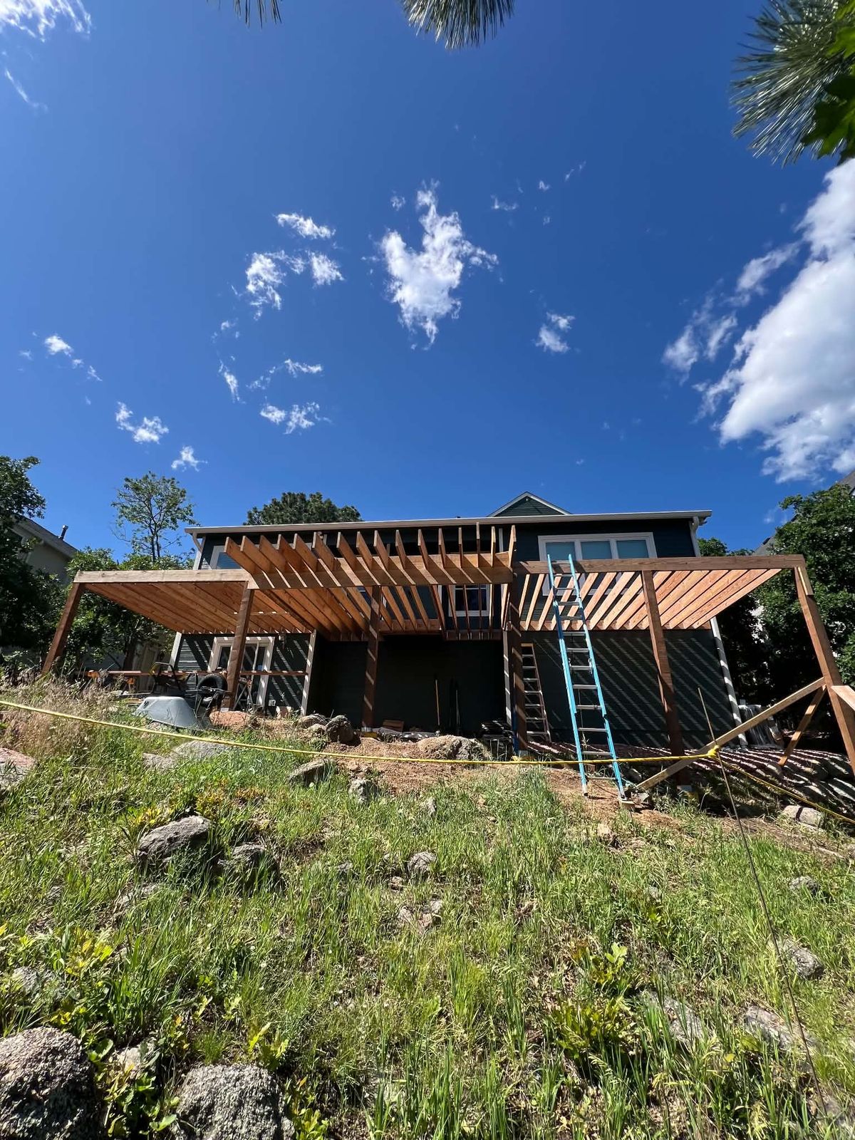 Pergola rafters going on