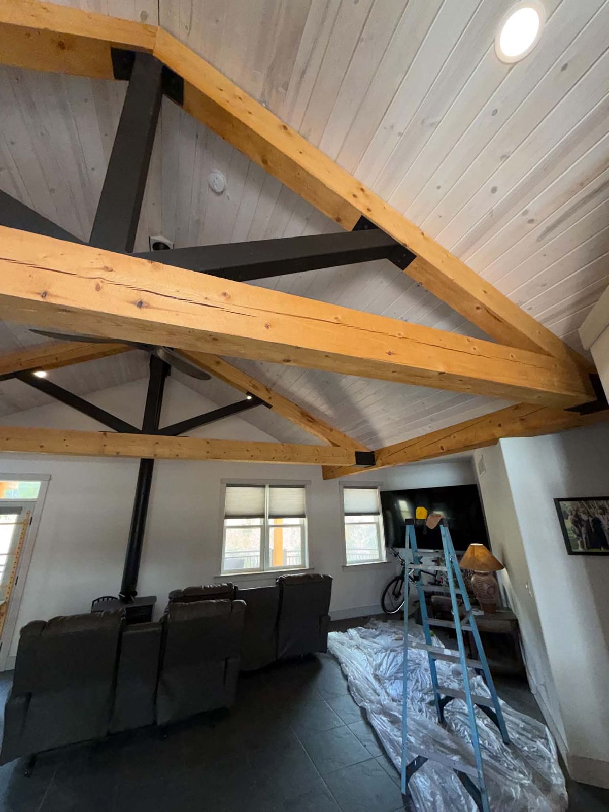 Truss detail with black steel