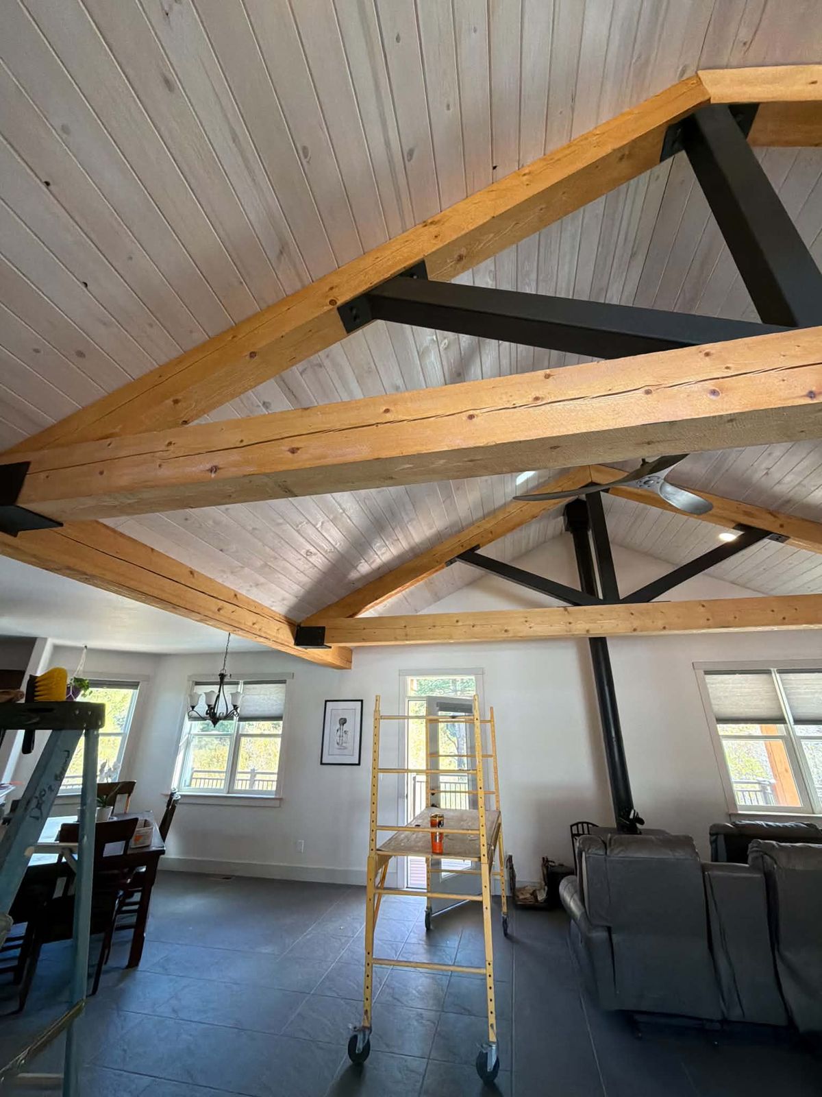 Trusses set in the living room